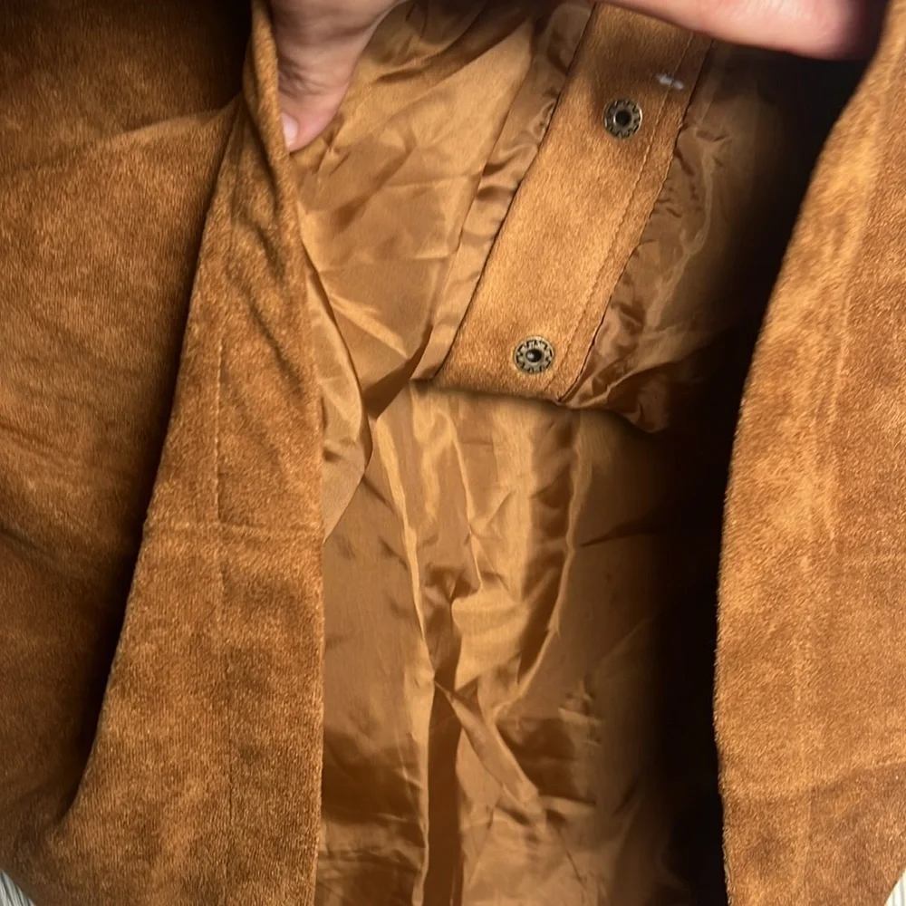 MAISON JULES Women's Size 2 Brown Short Faux Suede Skirt Buttons